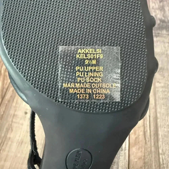 New Anne Klein Flex Black Strappy Sandal Block Heels Size 8.5 Business Academia - Picture 6 of 6